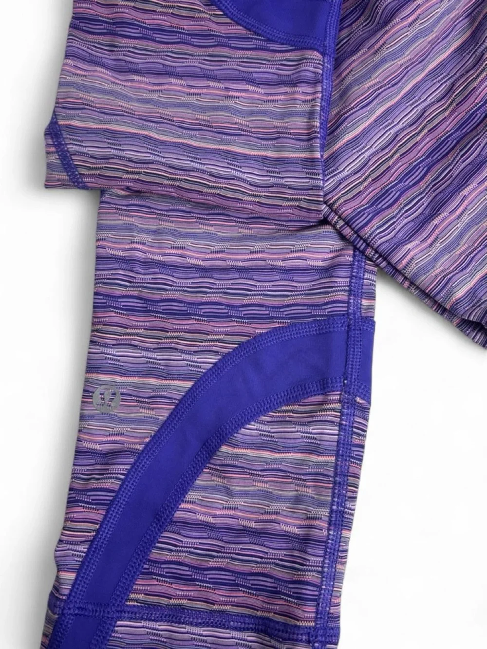 lululemon athletica Purple Striped Cropped Leggings